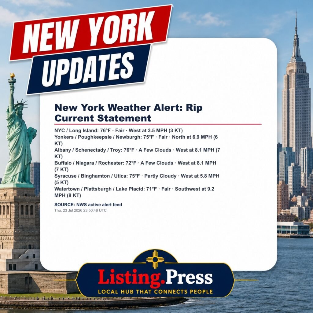 New York Weather Alert: Rip Current Statement