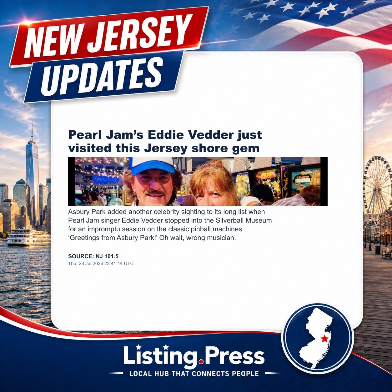 Pearl Jam’s Eddie Vedder just visited this Jersey shore gem
