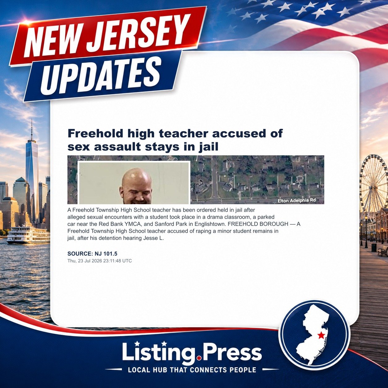Freehold high teacher accused of sex assault stays in jail