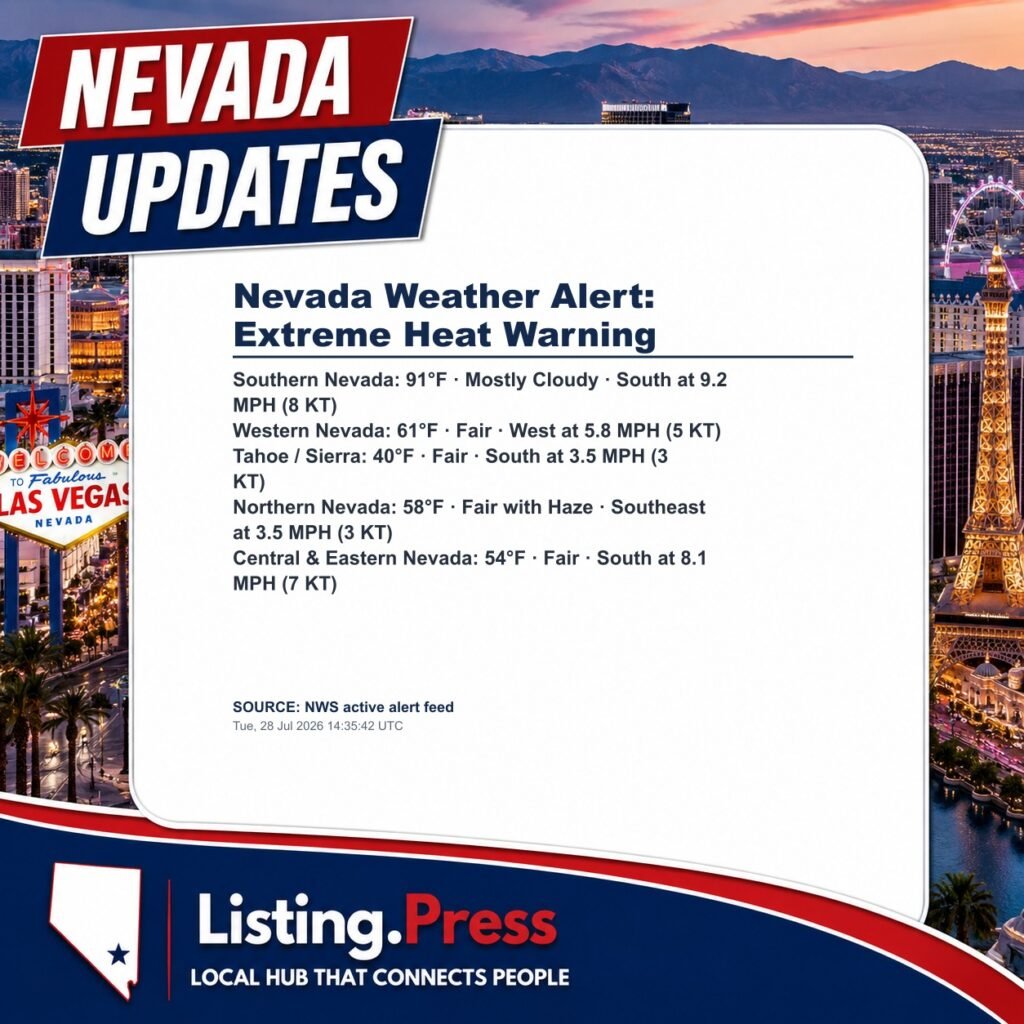 Nevada Weather Alert: Extreme Heat Warning