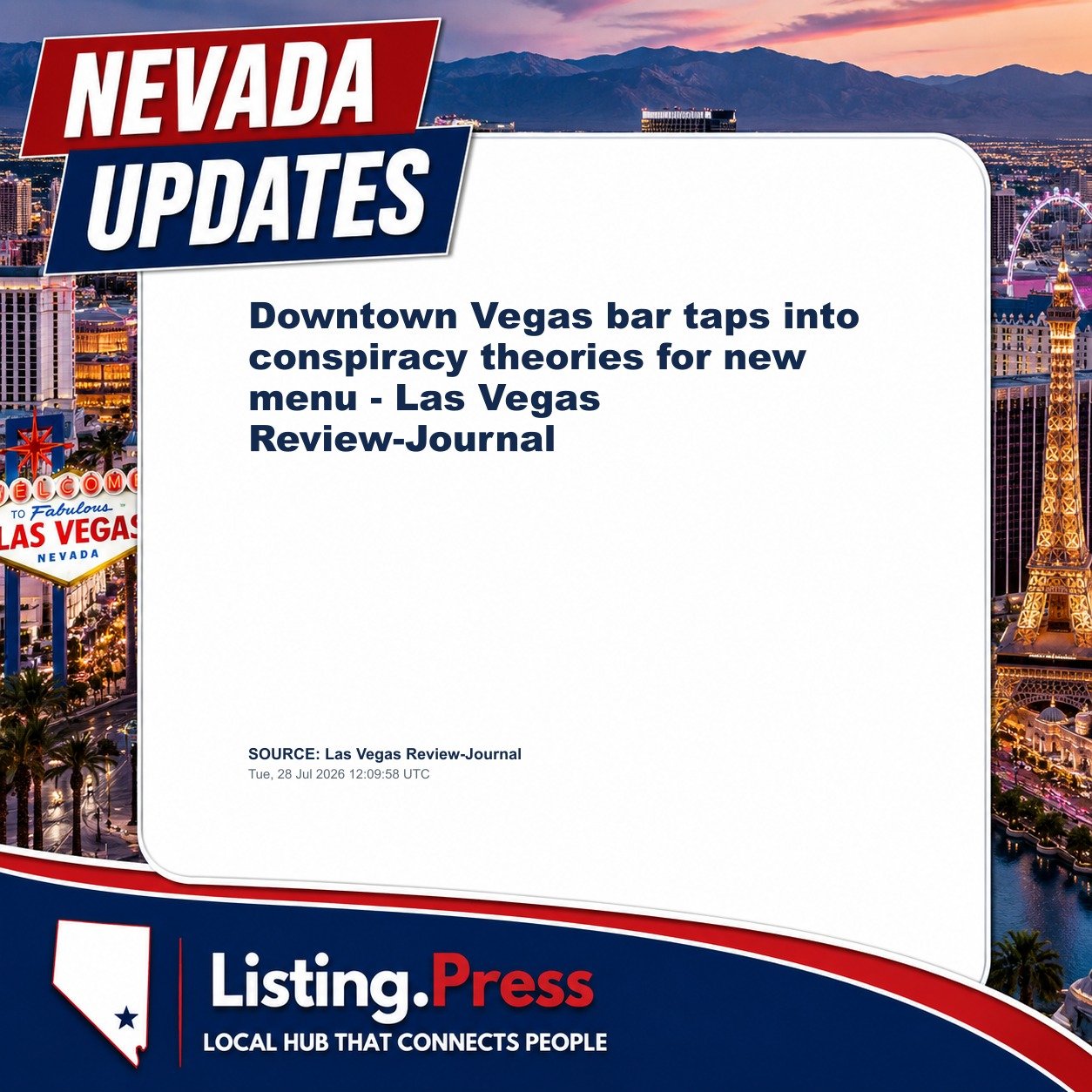 Downtown Vegas bar taps into conspiracy theories for new menu - Las Vegas Review-Journal