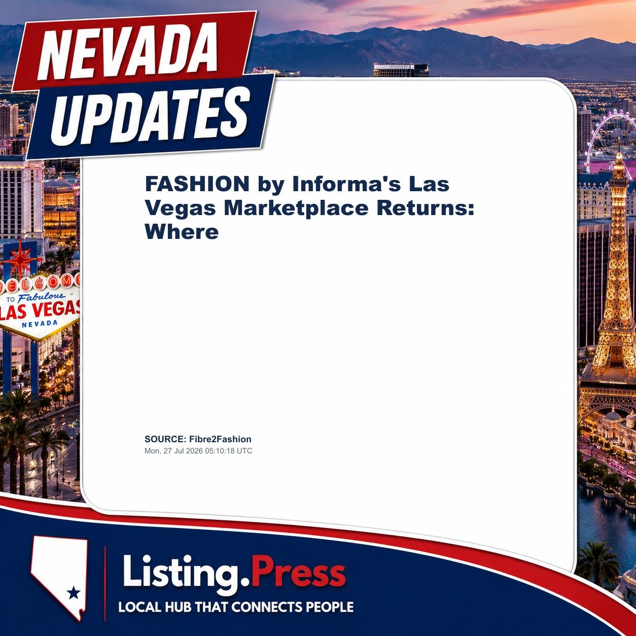 FASHION by Informa's Las Vegas Marketplace Returns: Where