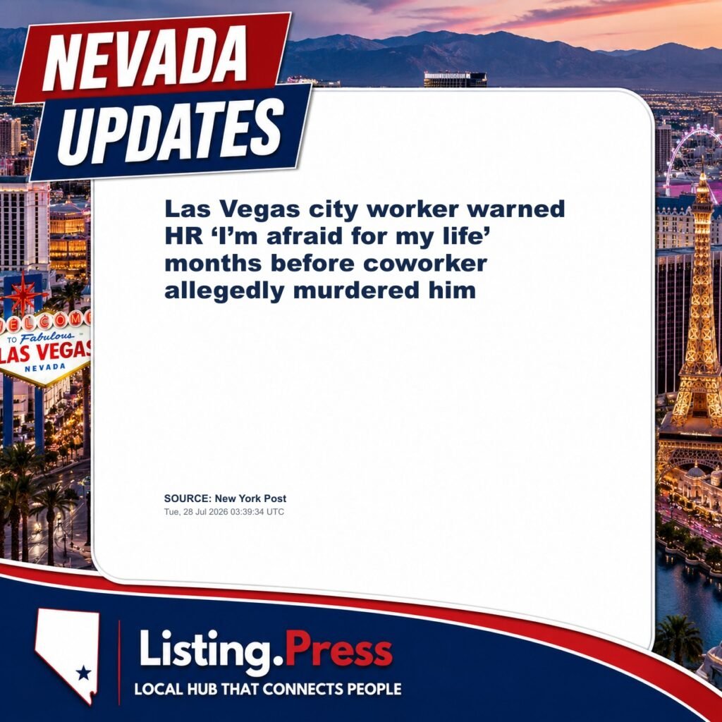 Las Vegas city worker warned HR ‘I’m afraid for my life’ months before coworker allegedly murdered him