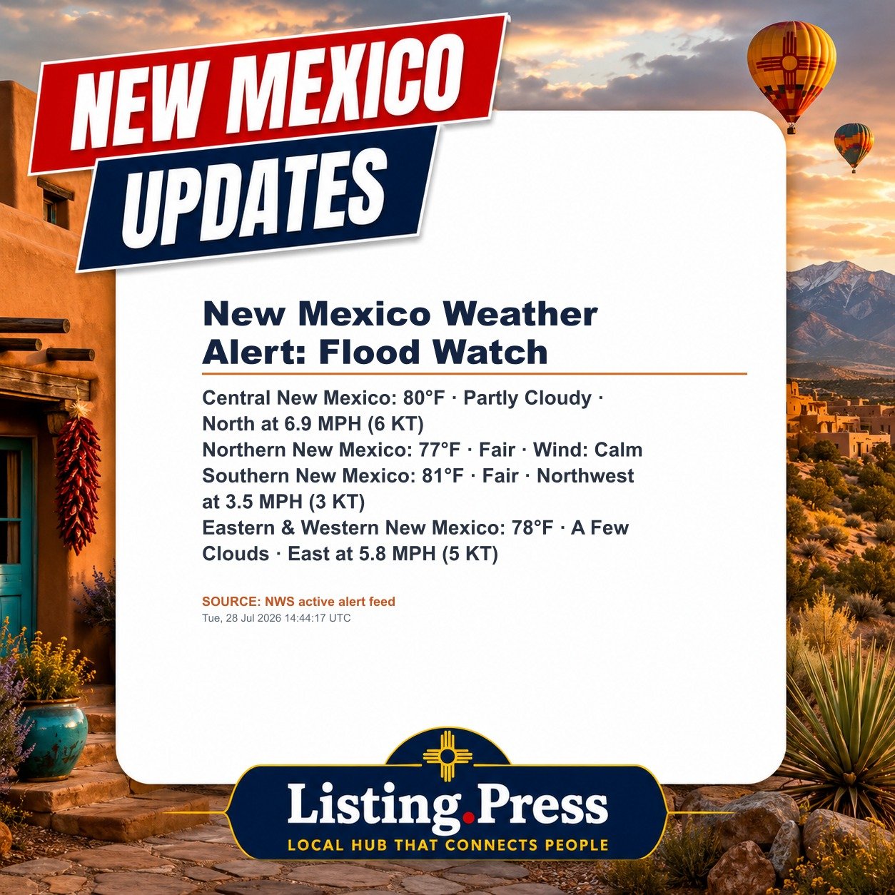 New Mexico Weather Alert: Flood Watch