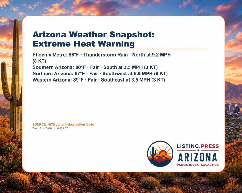 Arizona Weather Snapshot: Extreme Heat Warning