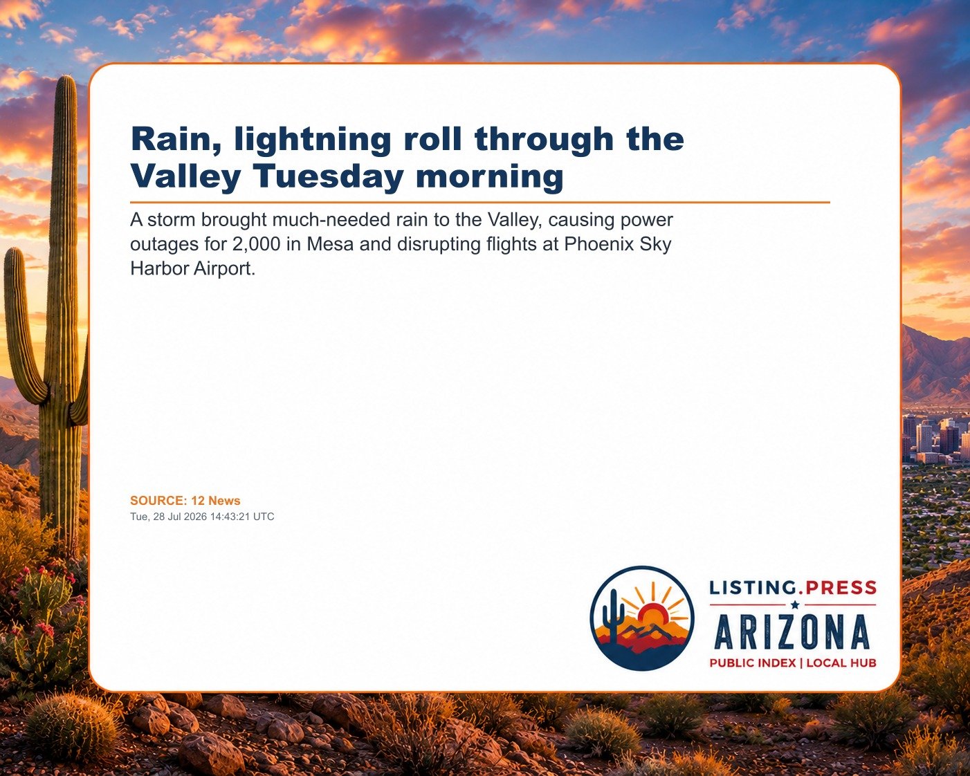 Rain, lightning roll through the Valley Tuesday morning