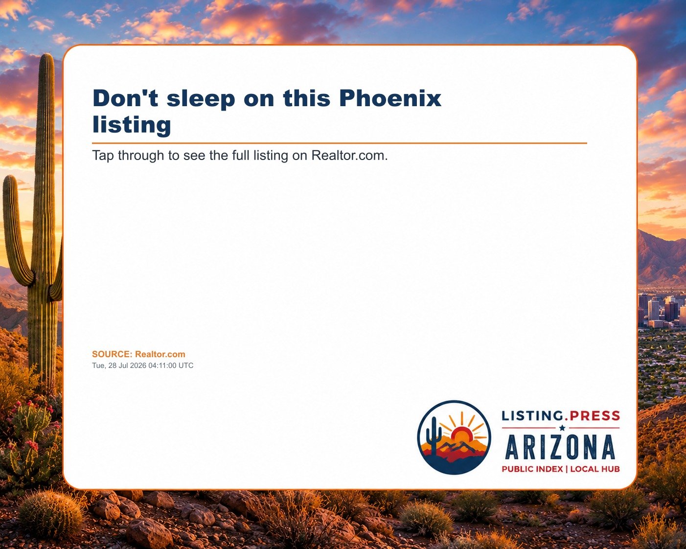 Don't sleep on this Phoenix listing