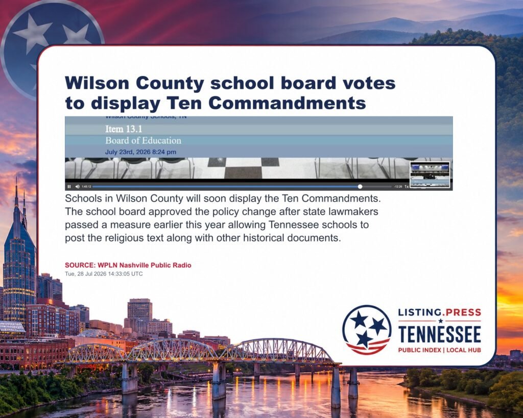 Wilson County school board votes to display Ten Commandments