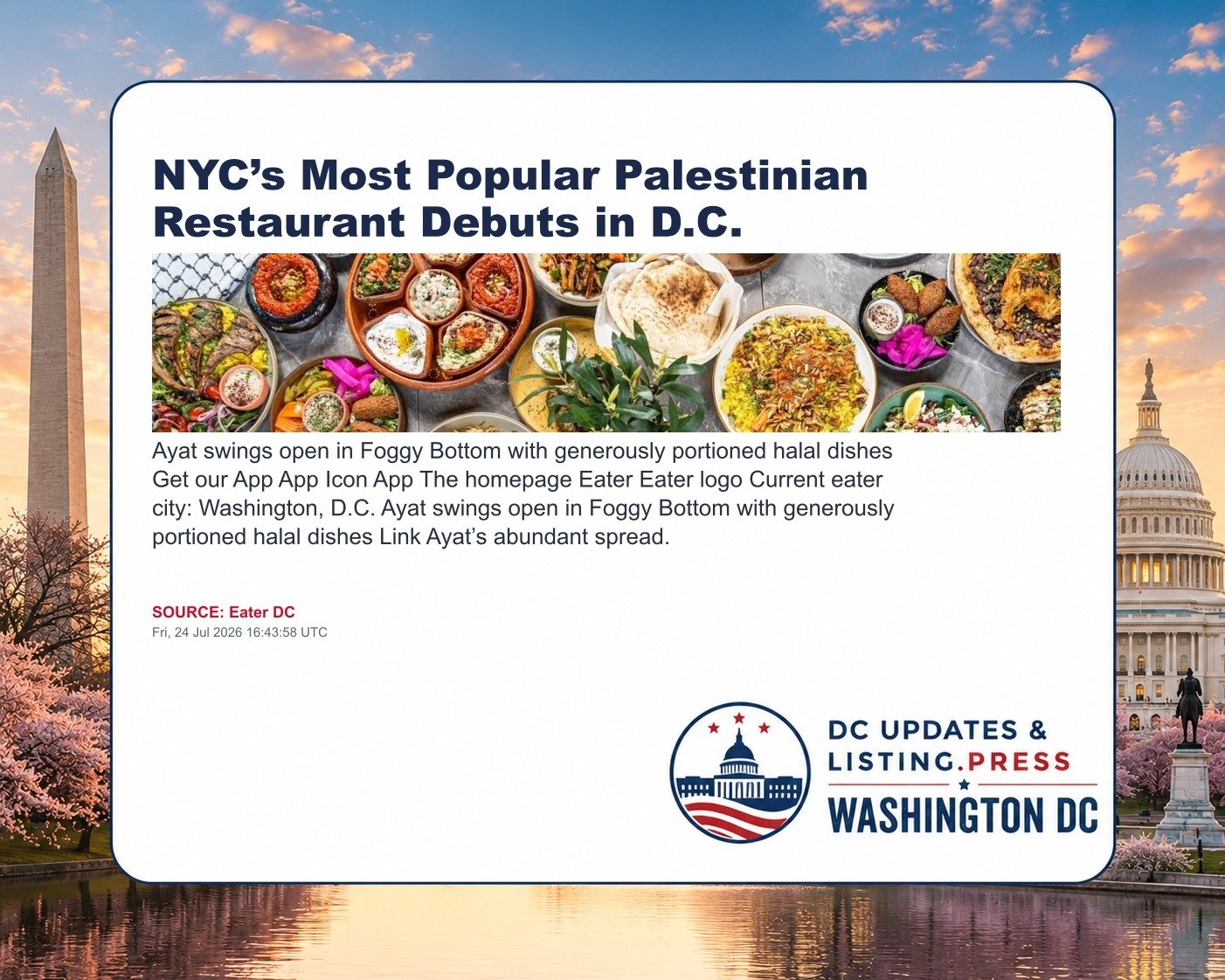 NYC’s Most Popular Palestinian Restaurant Debuts in D.C.