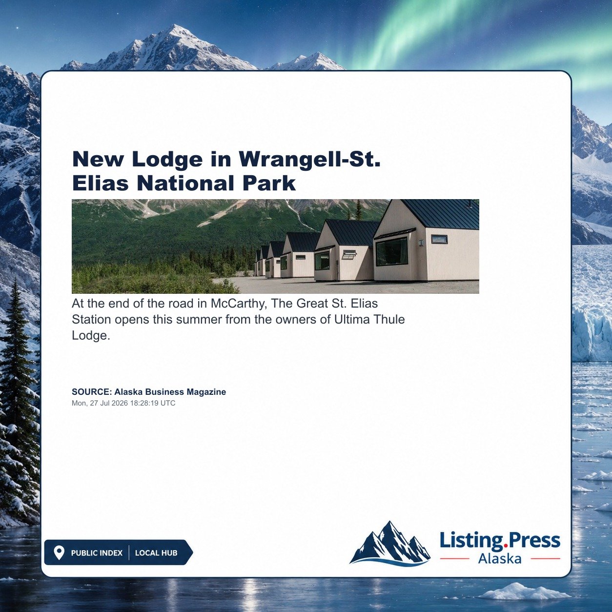 New Lodge in Wrangell-St. Elias National Park