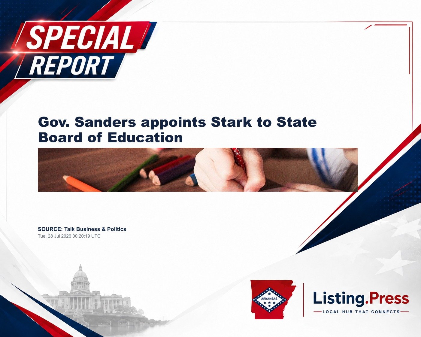 Gov. Sanders appoints Stark to State Board of Education