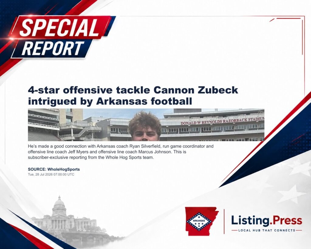 4-star offensive tackle Cannon Zubeck intrigued by Arkansas football