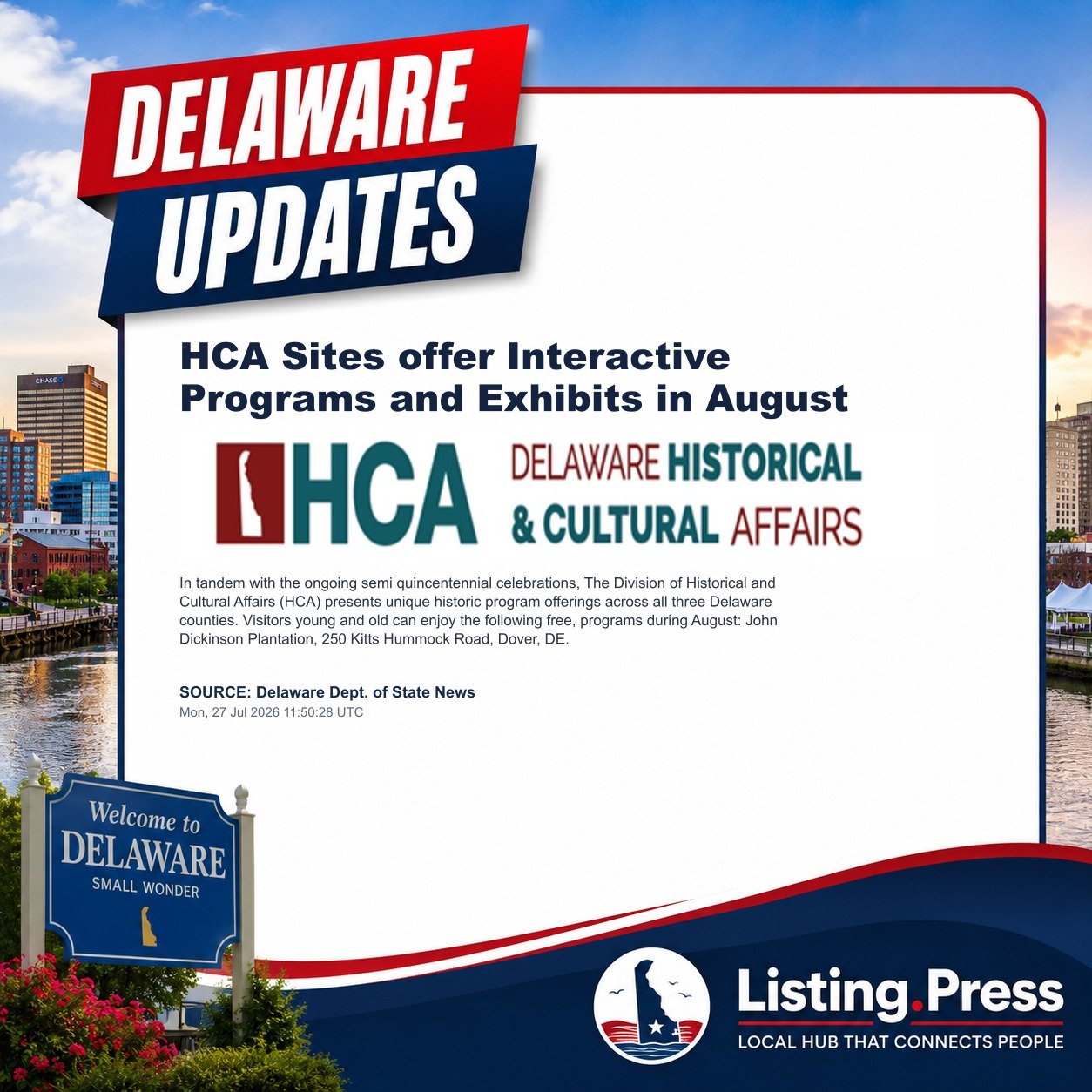 HCA Sites offer Interactive Programs and Exhibits in August