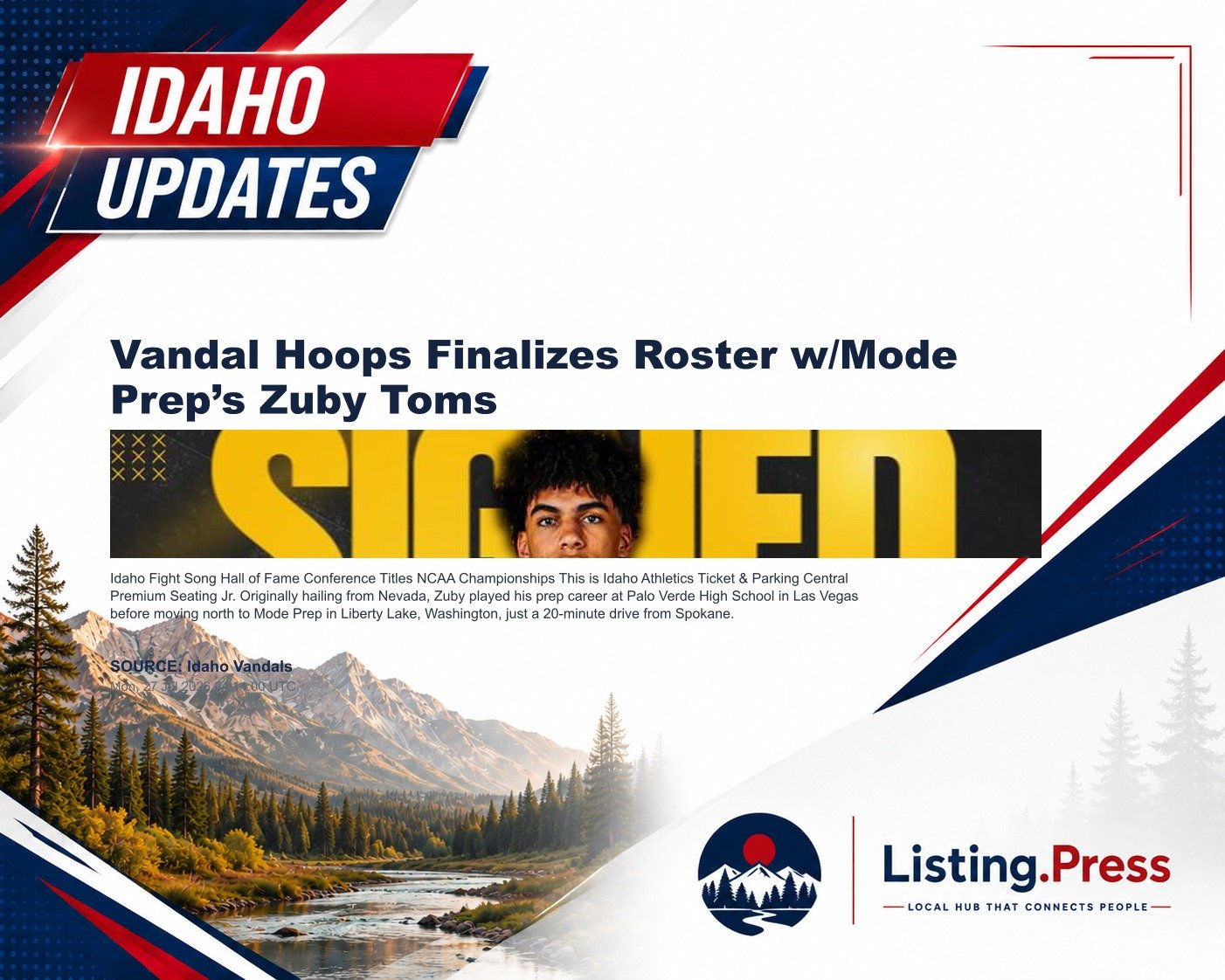 Vandal Hoops Finalizes Roster w/Mode Prep’s Zuby Toms
