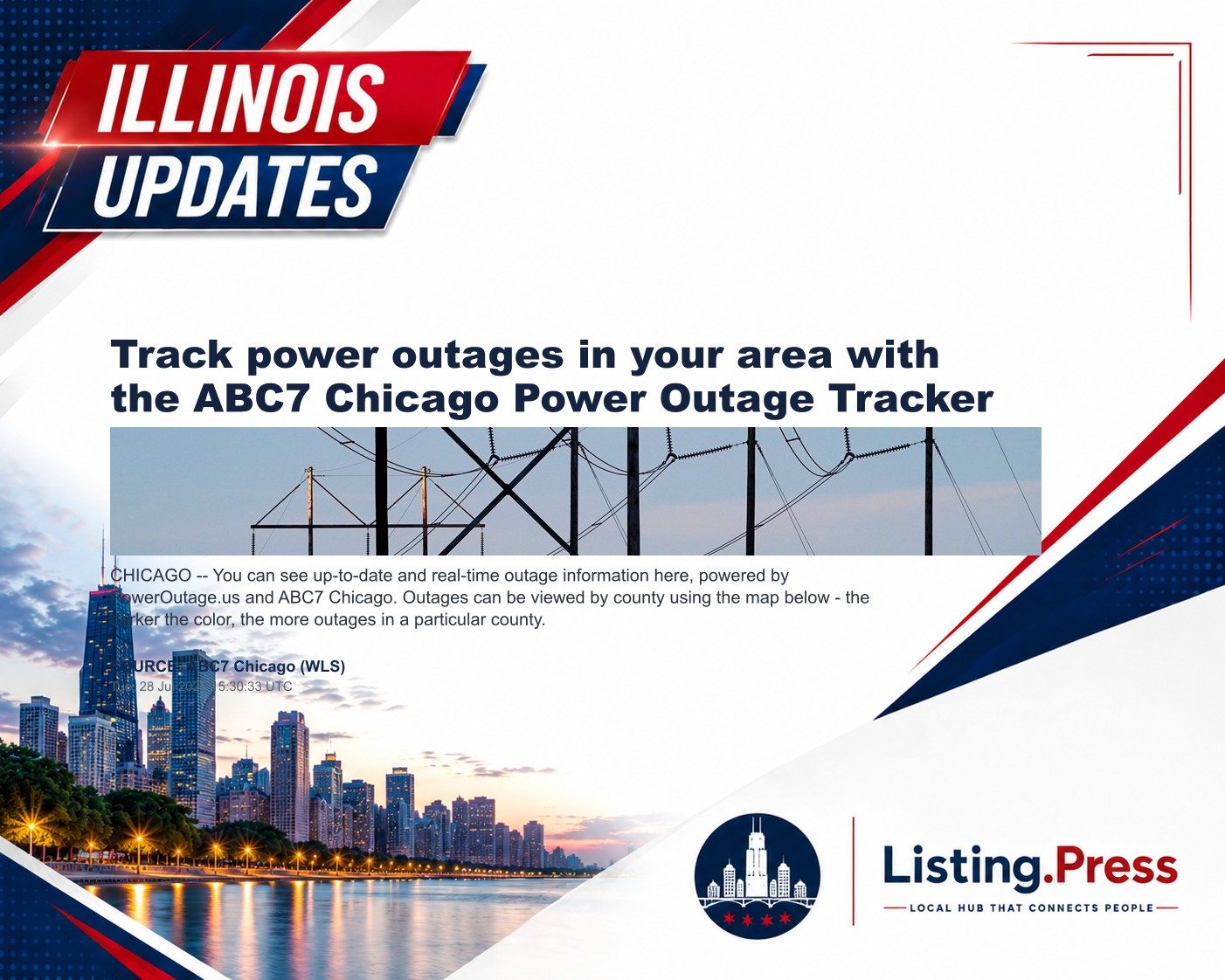 Track power outages in your area with the ABC7 Chicago Power Outage Tracker