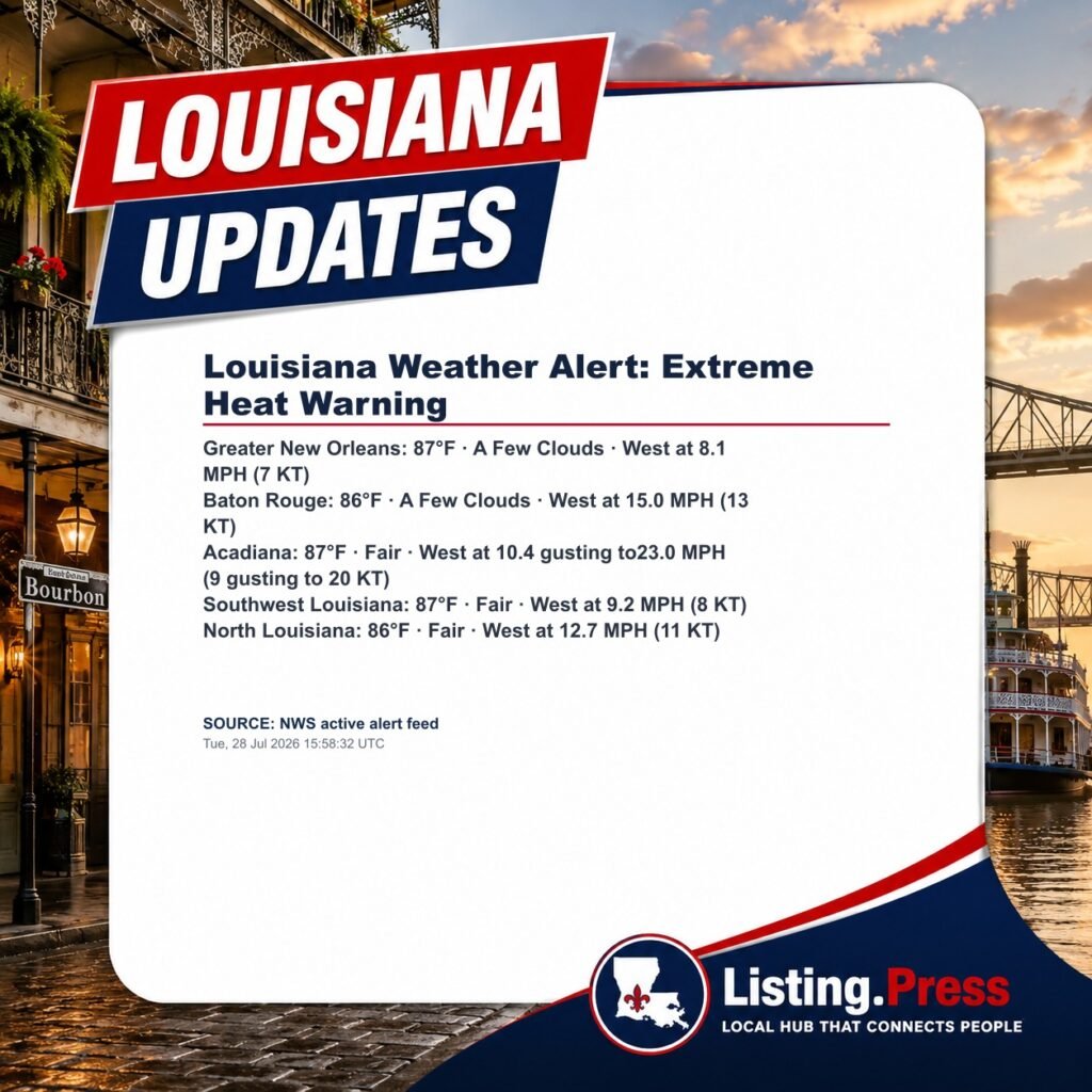 Louisiana Weather Alert: Extreme Heat Warning