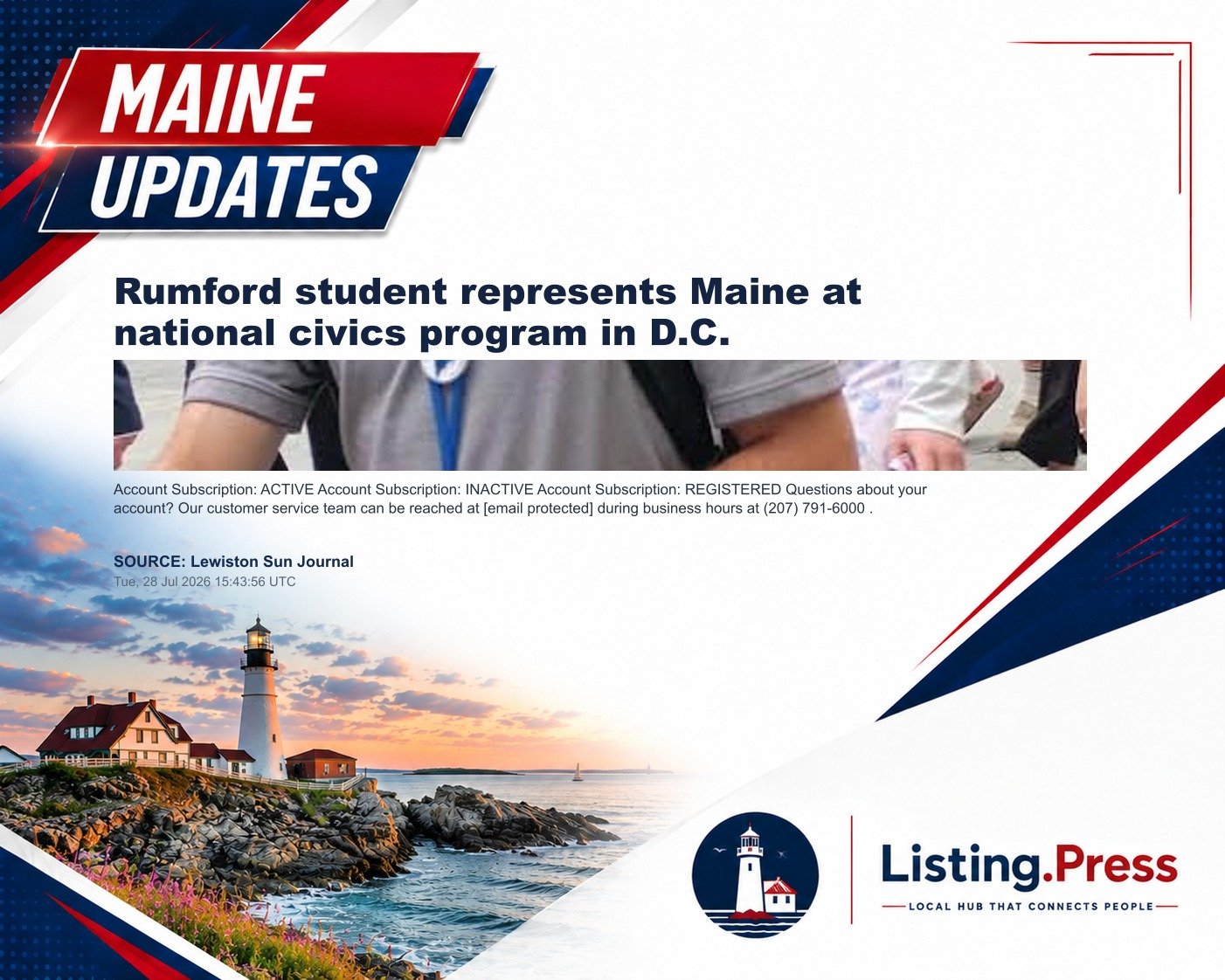 Rumford student represents Maine at national civics program in D.C.