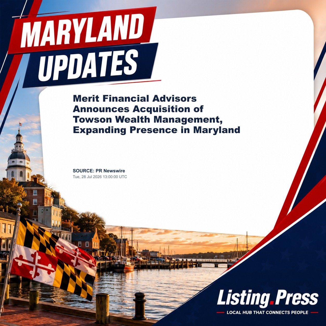 Merit Financial Advisors Announces Acquisition of Towson Wealth Management, Expanding Presence in Maryland