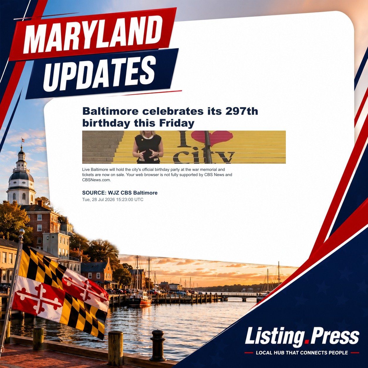 Baltimore celebrates its 297th birthday this Friday