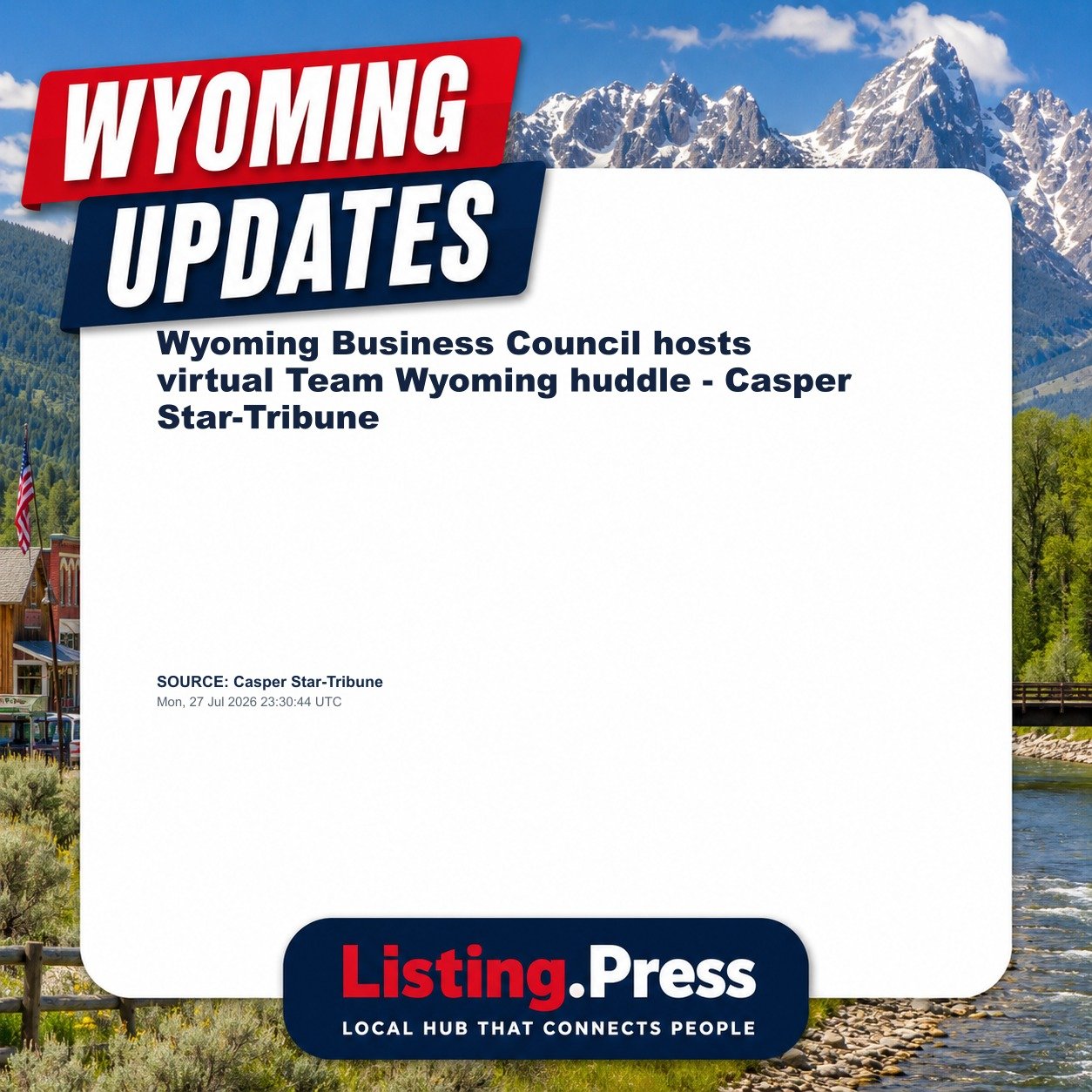 Wyoming Business Council hosts virtual Team Wyoming huddle - Casper Star-Tribune