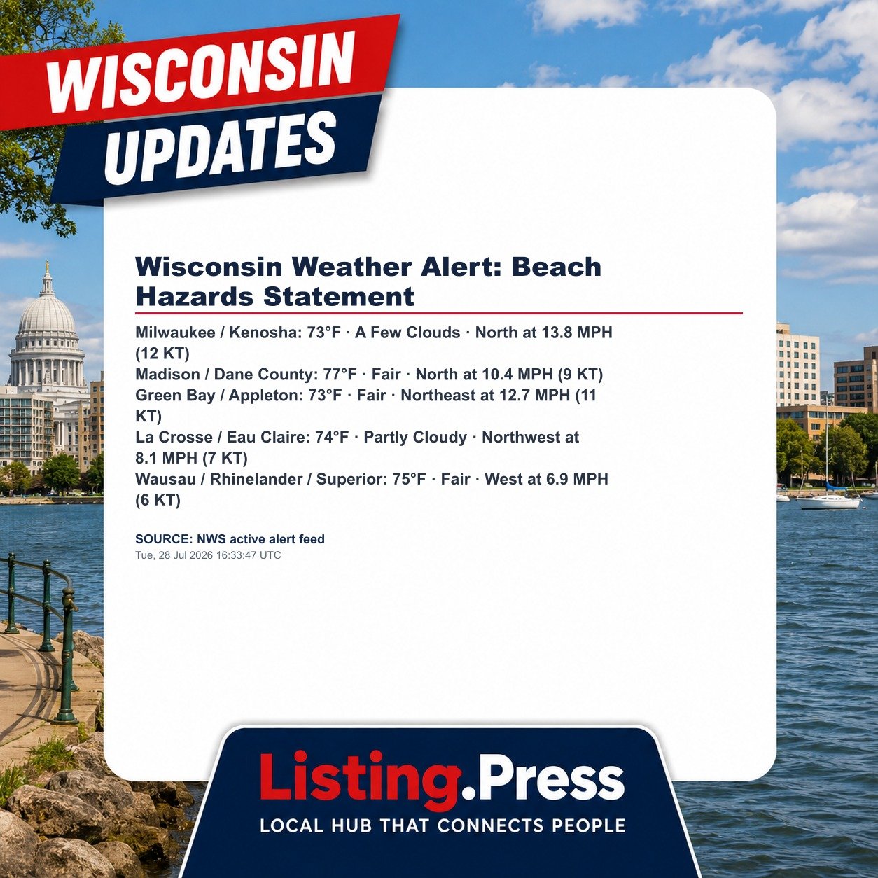 Wisconsin Weather Alert: Beach Hazards Statement