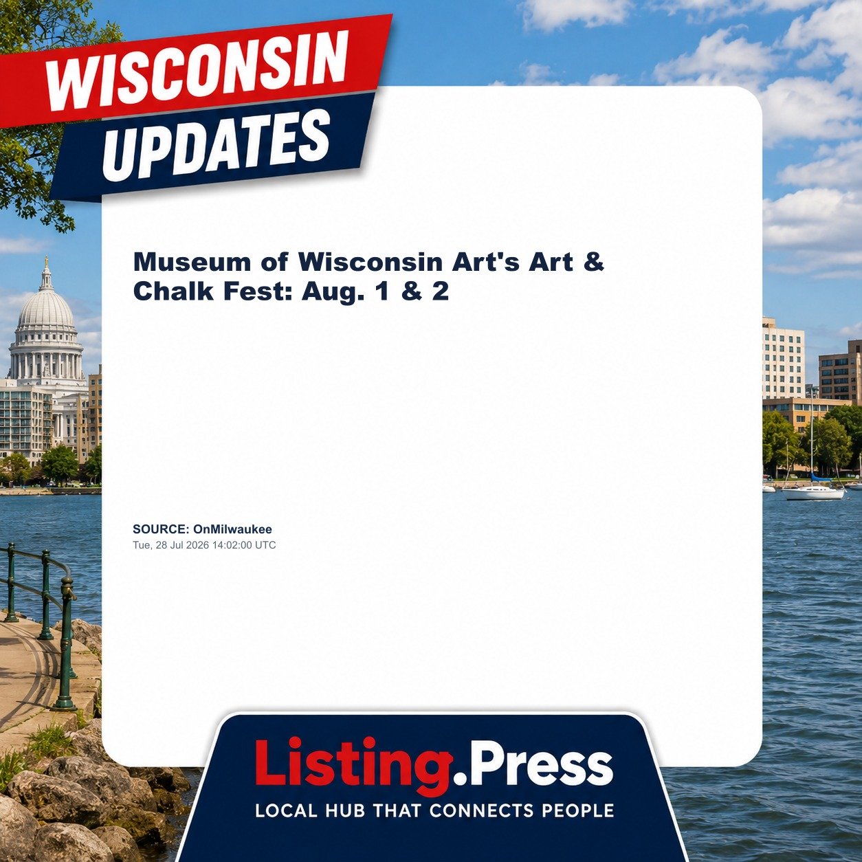 Museum of Wisconsin Art's Art & Chalk Fest: Aug. 1 & 2