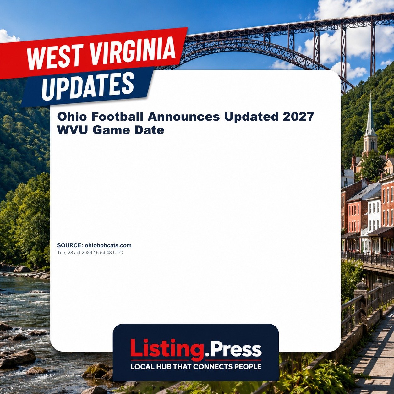 Ohio Football Announces Updated 2027 WVU Game Date