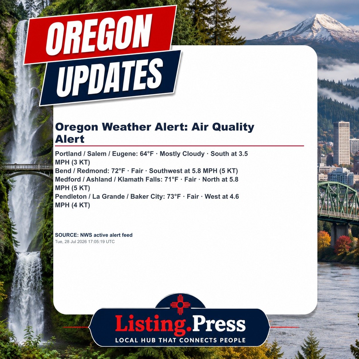 Oregon Weather Alert: Air Quality Alert