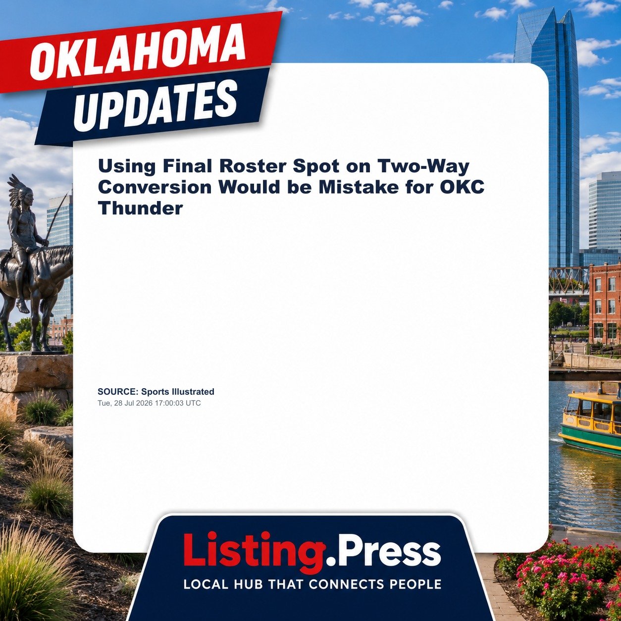 Using Final Roster Spot on Two-Way Conversion Would be Mistake for OKC Thunder