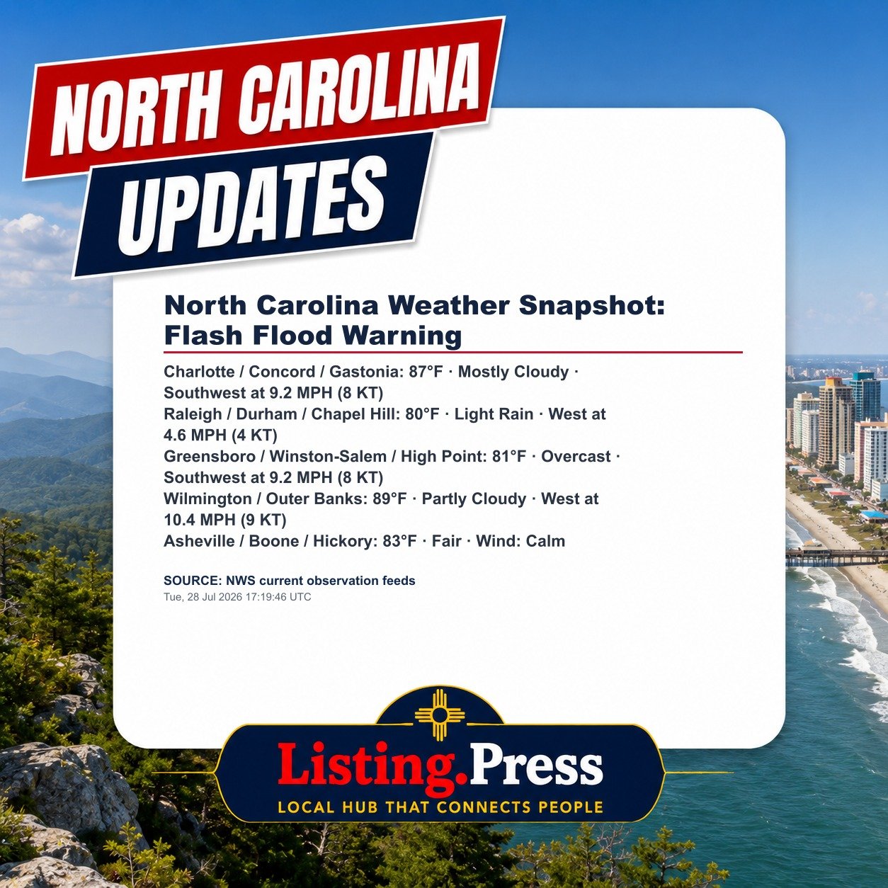 North Carolina Weather Snapshot: Flash Flood Warning