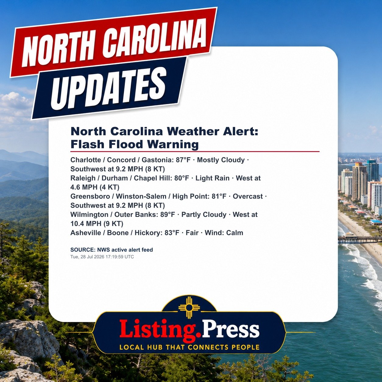 North Carolina Weather Alert: Flash Flood Warning