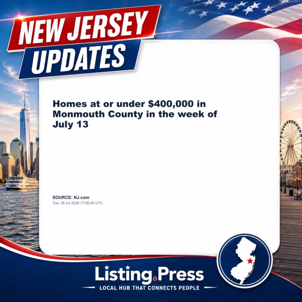Homes at or under $400,000 in Monmouth County in the week of July 13