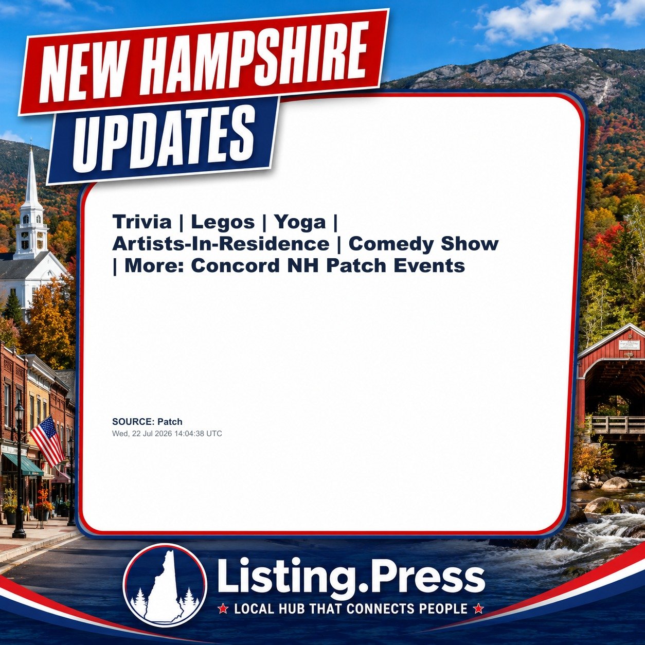 Trivia | Legos | Yoga | Artists-In-Residence | Comedy Show | More: Concord NH Patch Events