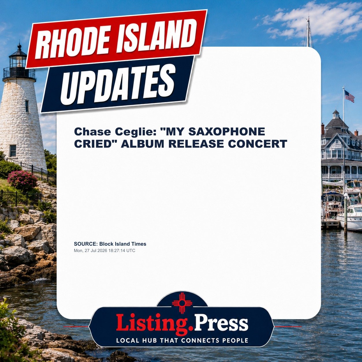 Chase Ceglie: "MY SAXOPHONE CRIED" ALBUM RELEASE CONCERT