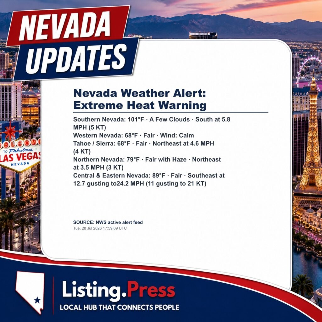 Nevada Weather Alert: Extreme Heat Warning