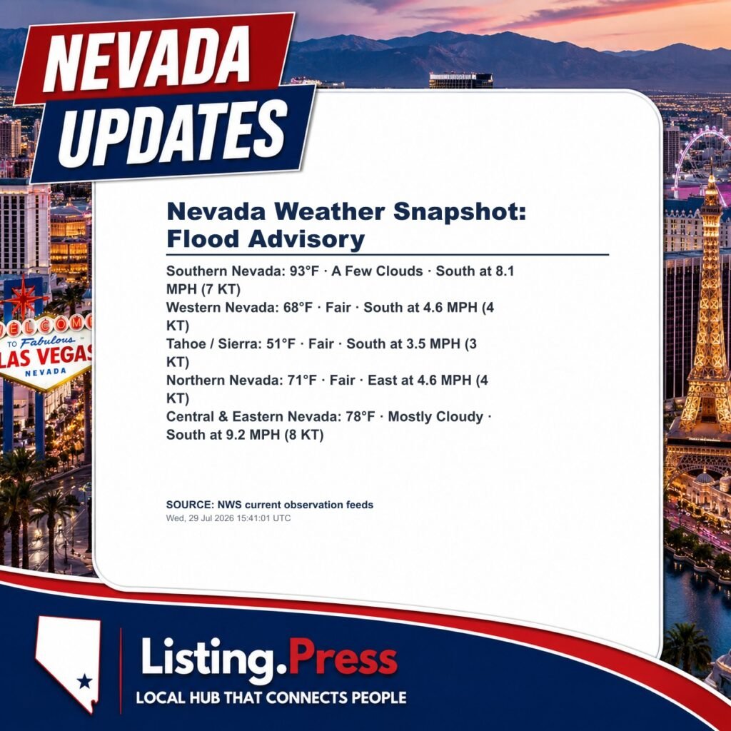 Nevada Weather Snapshot: Flood Advisory
