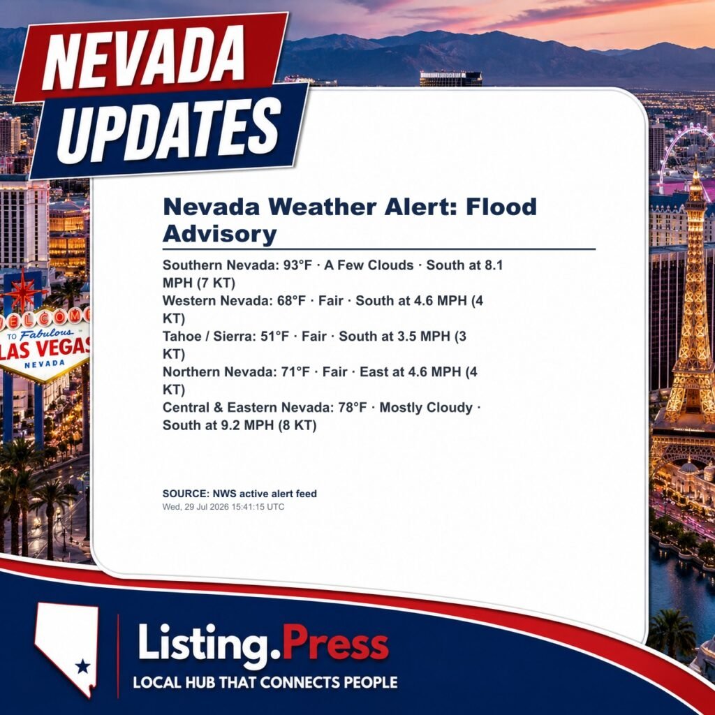 Nevada Weather Alert: Flood Advisory