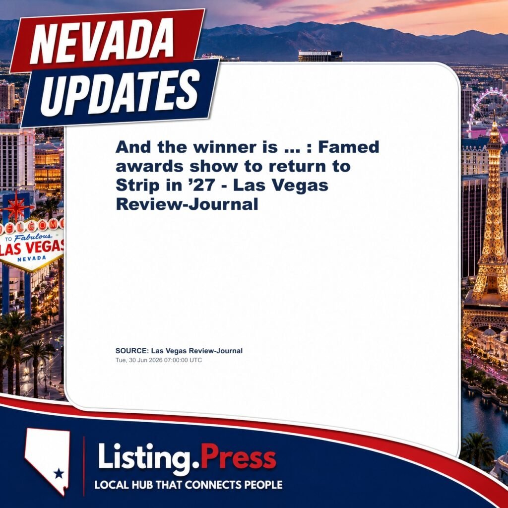 And the winner is … : Famed awards show to return to Strip in ’27 – Las Vegas Review-Journal