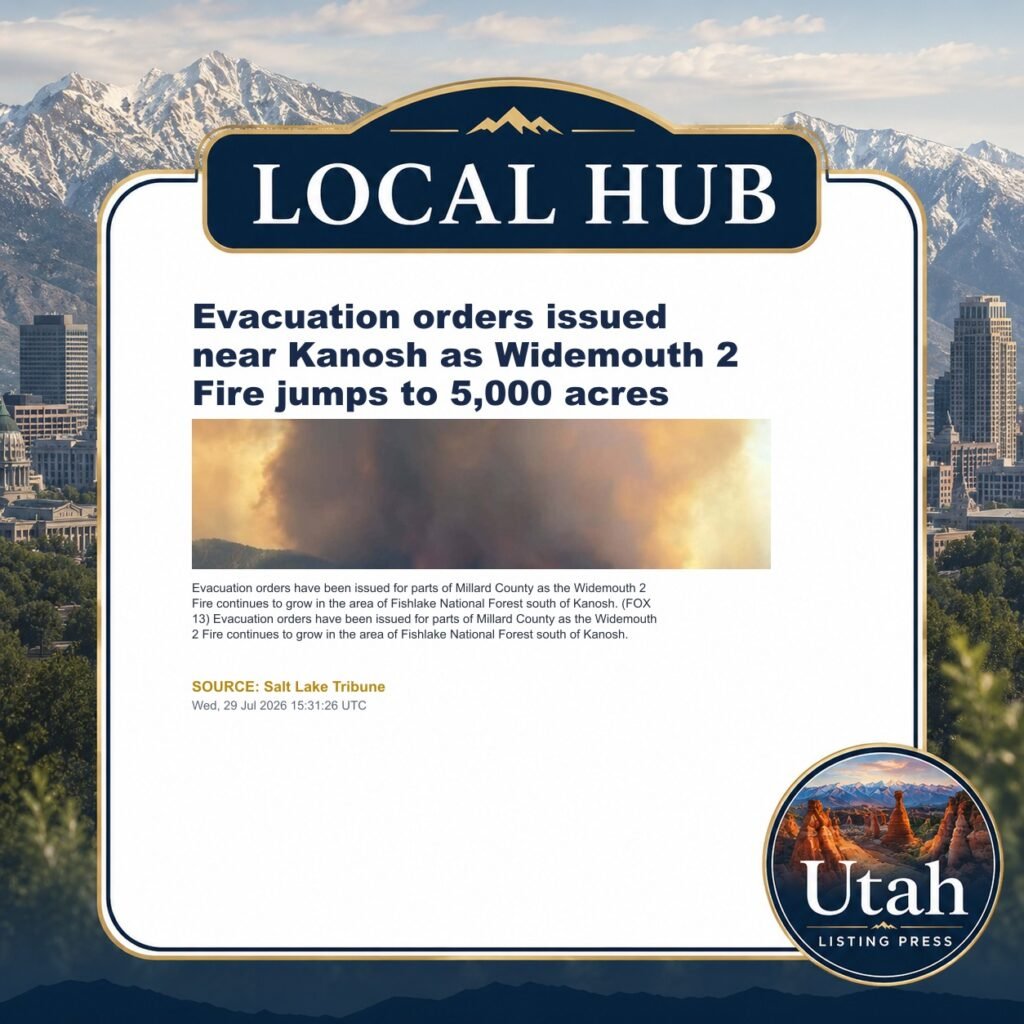 Evacuation orders issued near Kanosh as Widemouth 2 Fire jumps to 5,000 acres