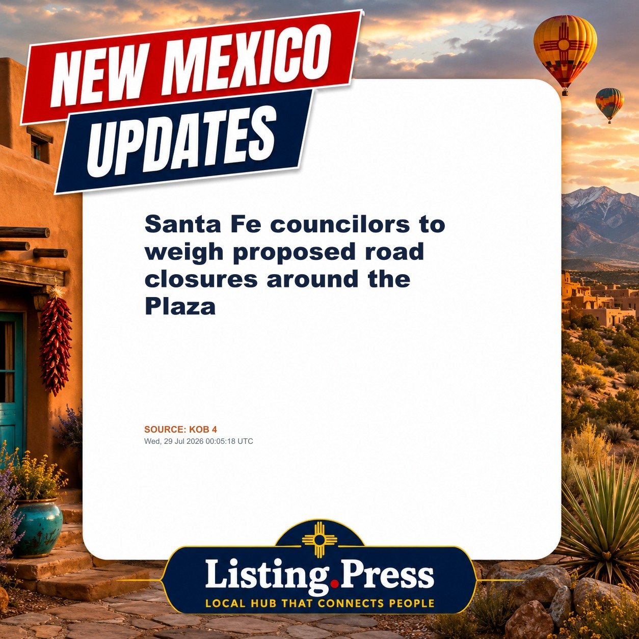Santa Fe councilors to weigh proposed road closures around the Plaza
