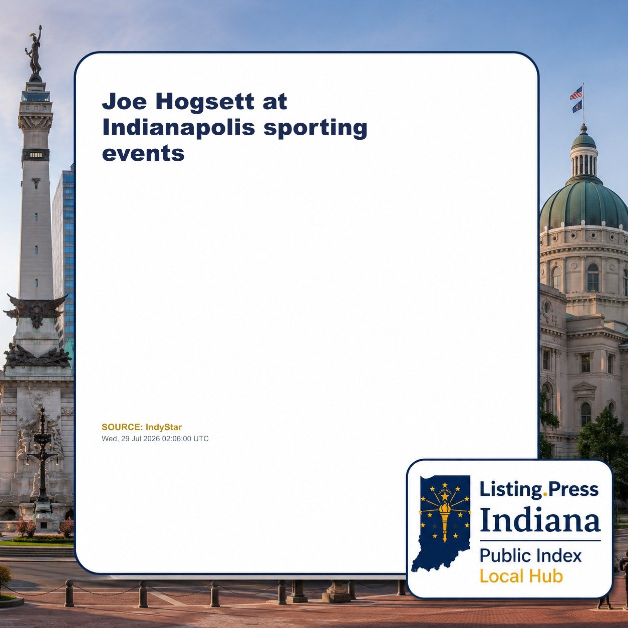 Joe Hogsett at Indianapolis sporting events