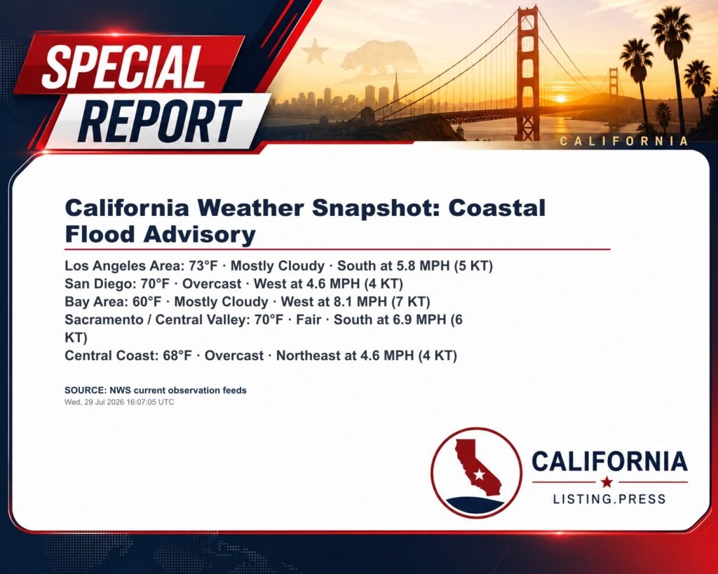 California Weather Snapshot: Coastal Flood Advisory