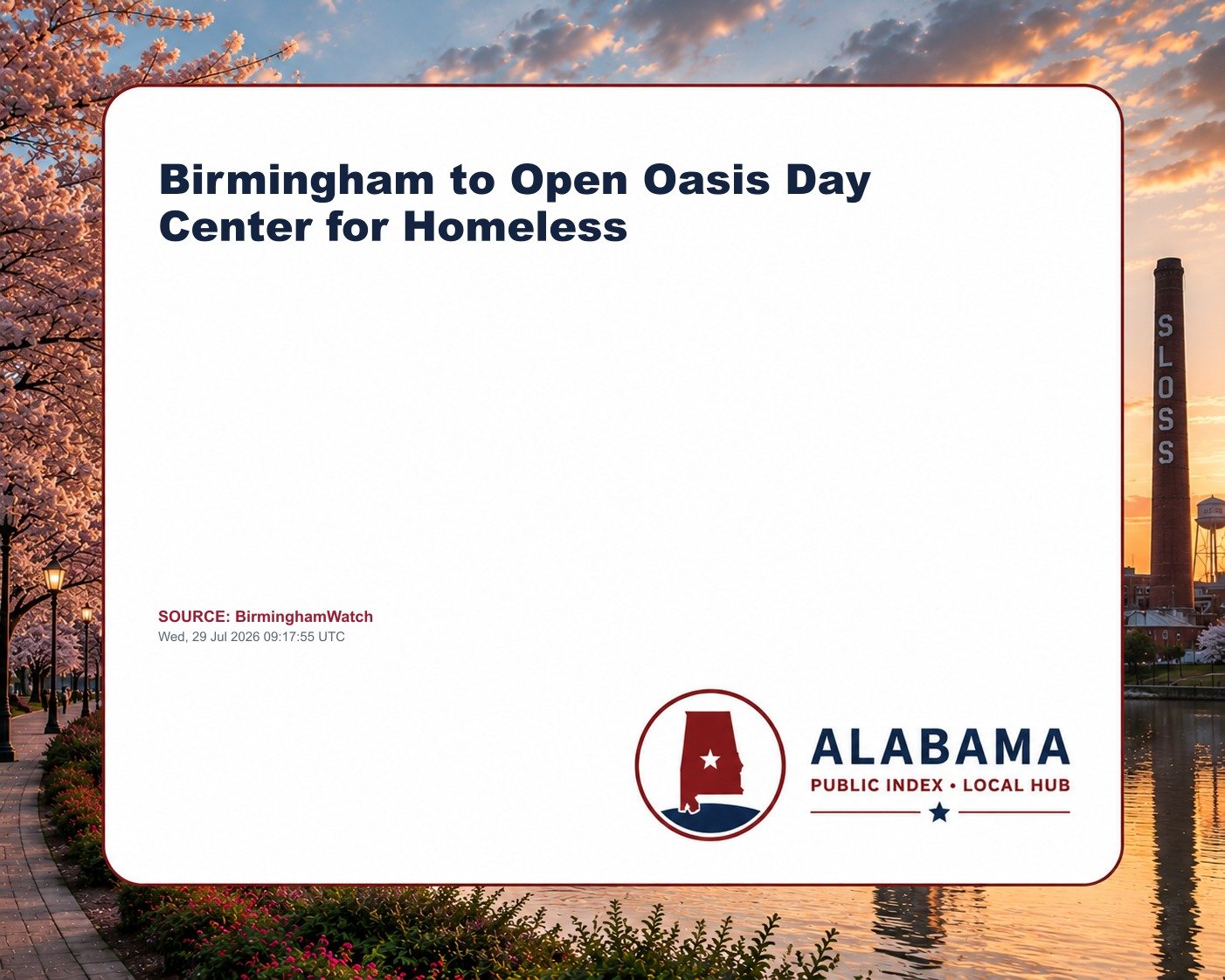 Birmingham to Open Oasis Day Center for Homeless