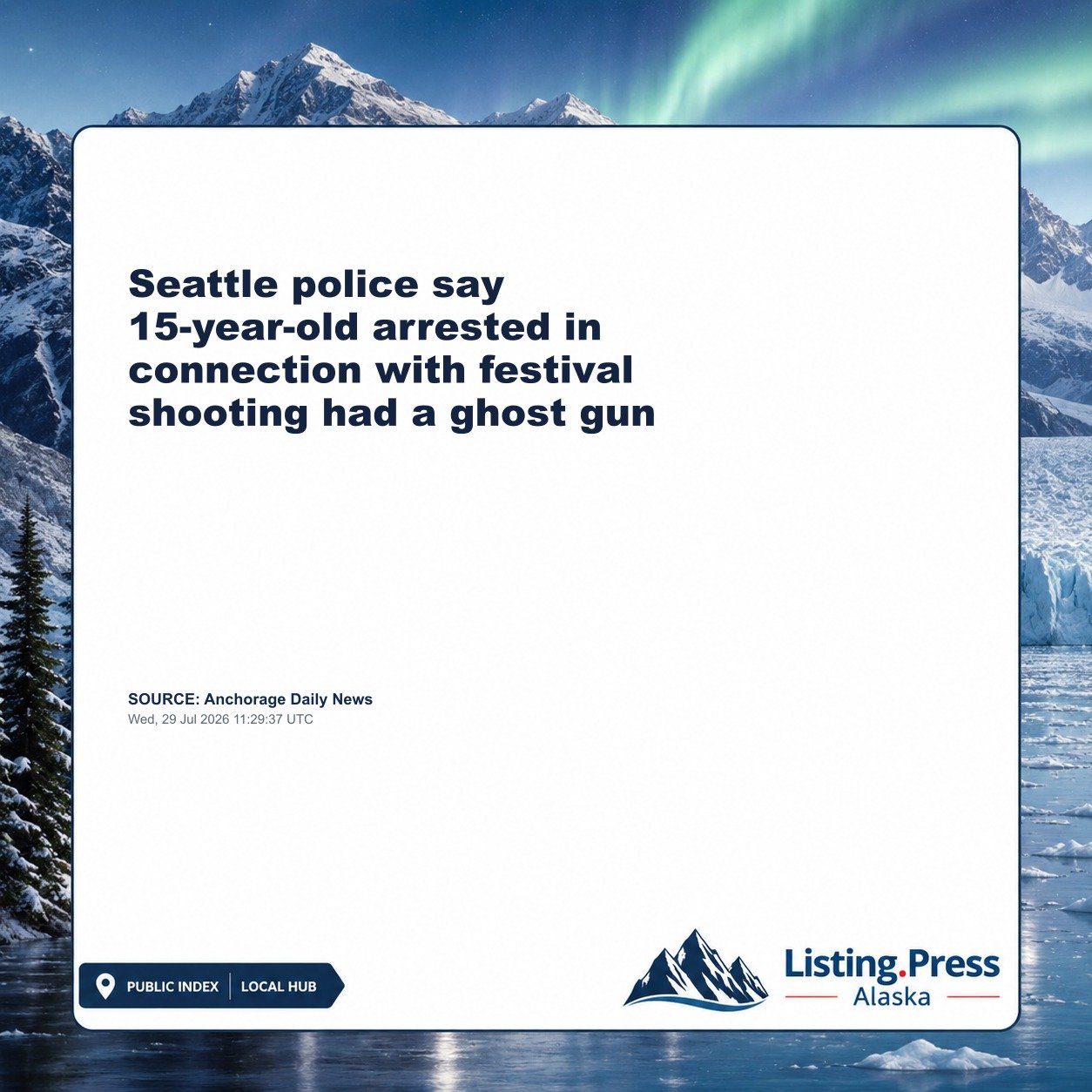 Seattle police say 15-year-old arrested in connection with festival shooting had a ghost gun