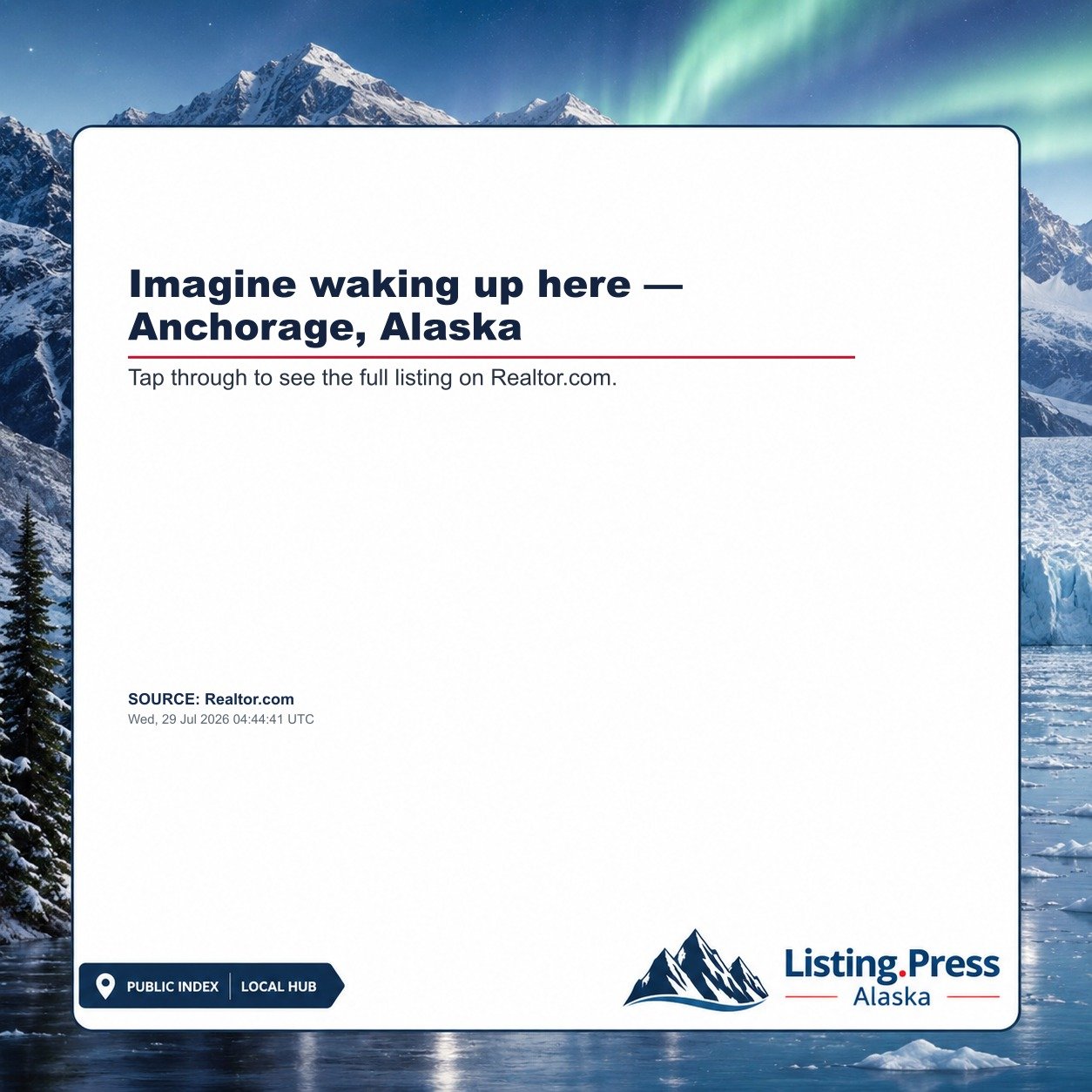 Imagine waking up here — Anchorage, Alaska
