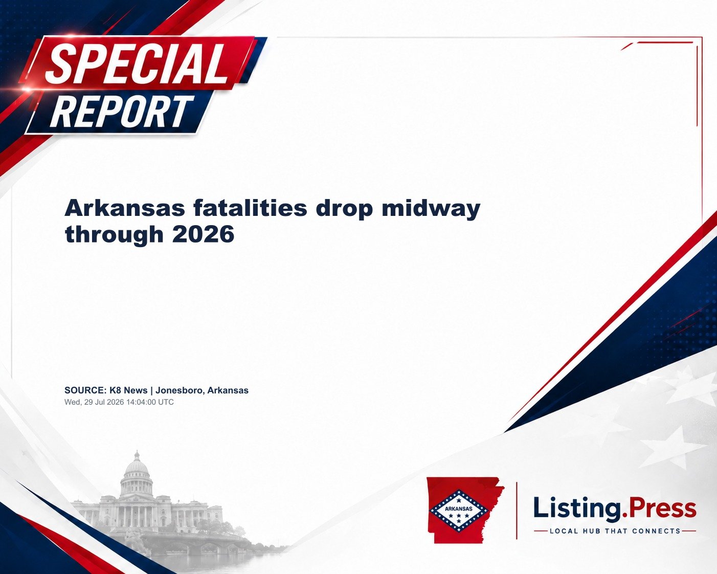 Arkansas fatalities drop midway through 2026