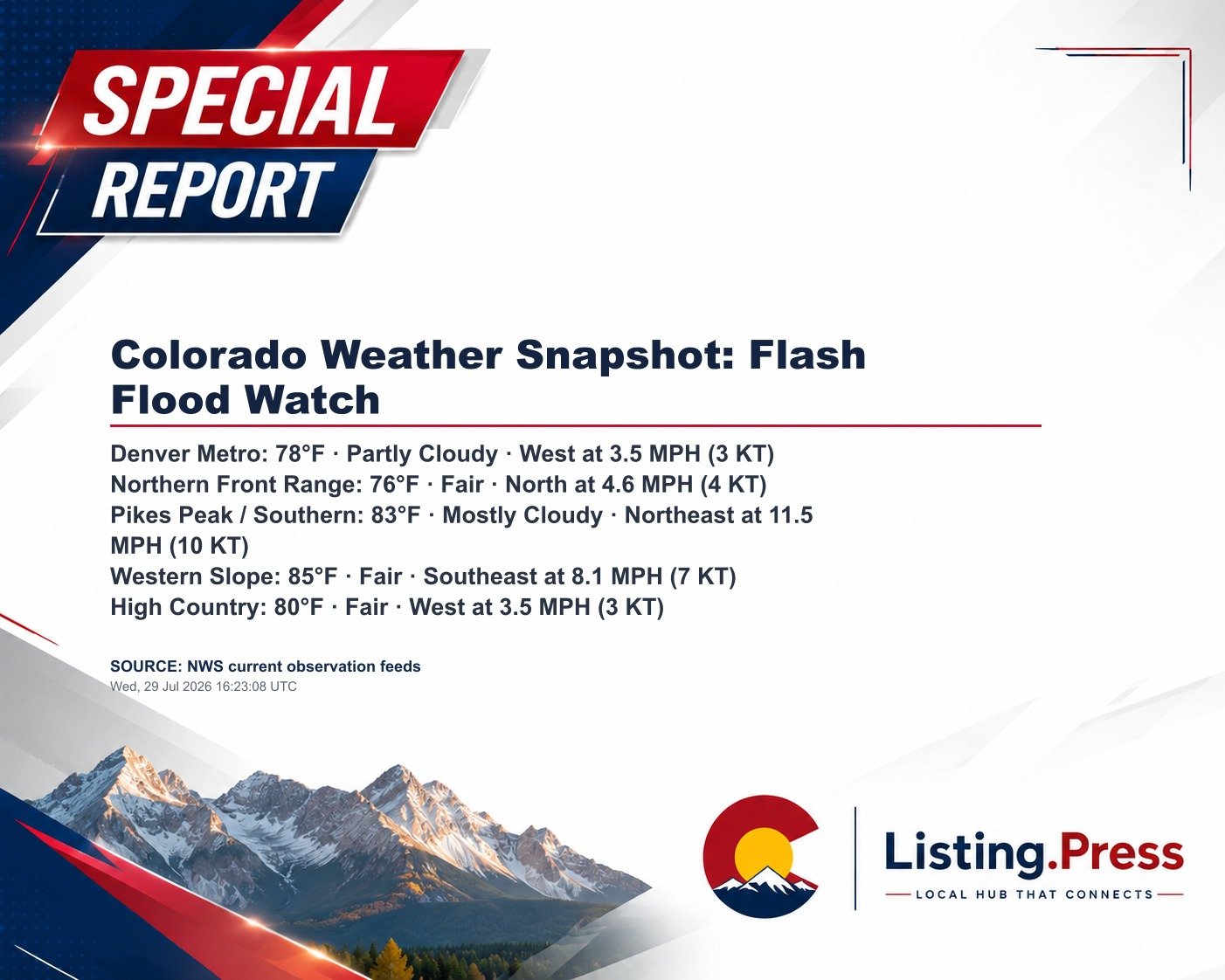 Colorado Weather Snapshot: Flash Flood Watch