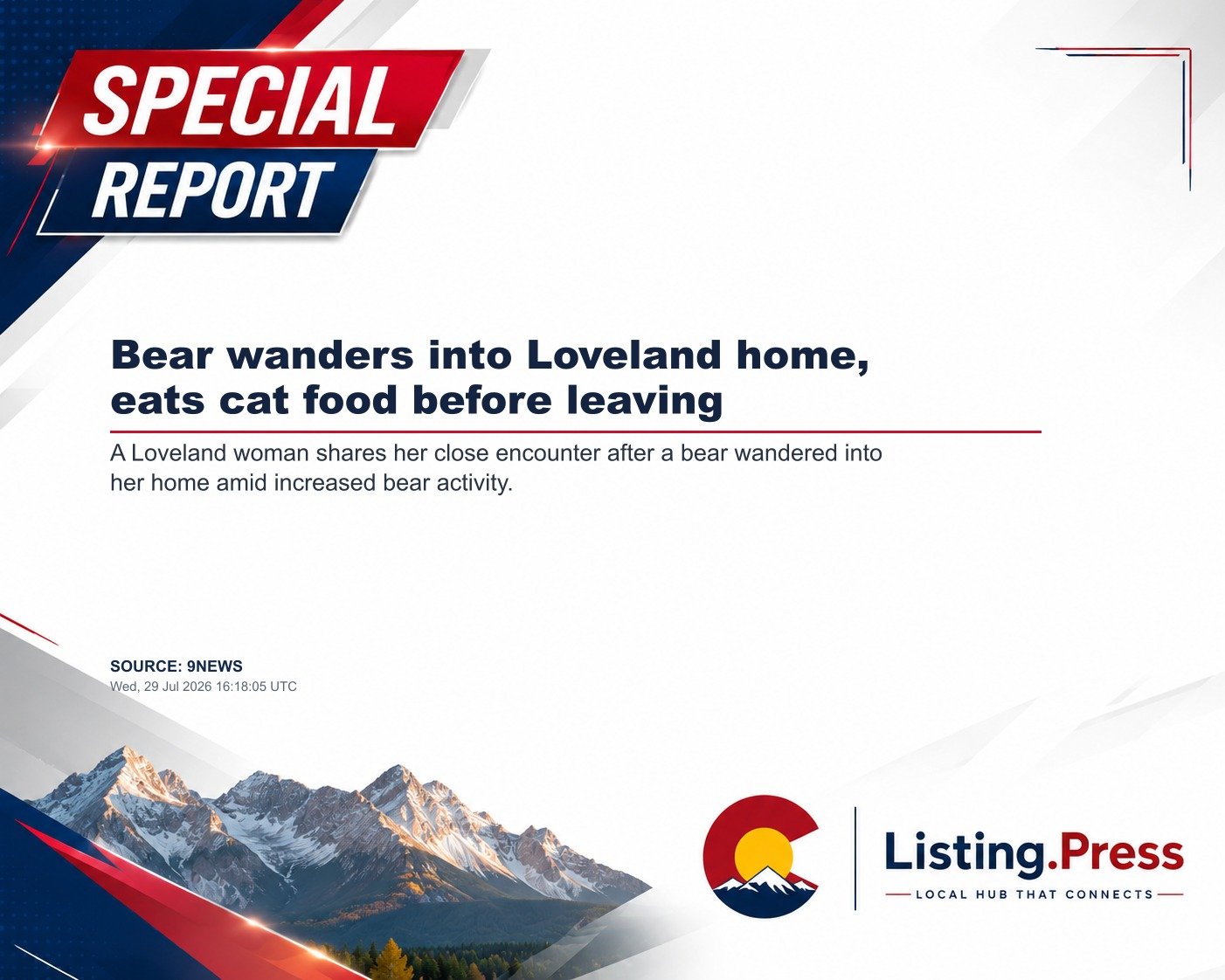 Bear wanders into Loveland home, eats cat food before leaving
