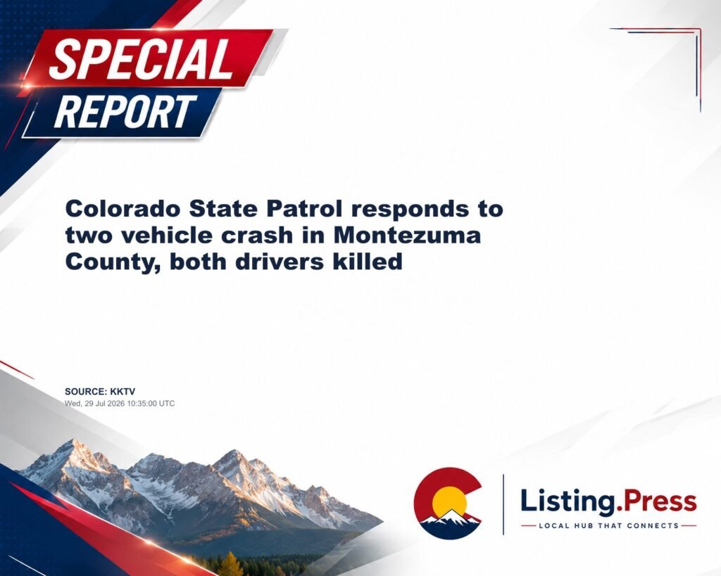Colorado State Patrol responds to two vehicle crash in Montezuma County, both drivers killed