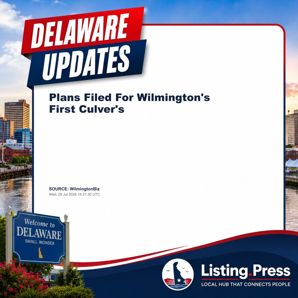 Plans Filed For Wilmington's First Culver's